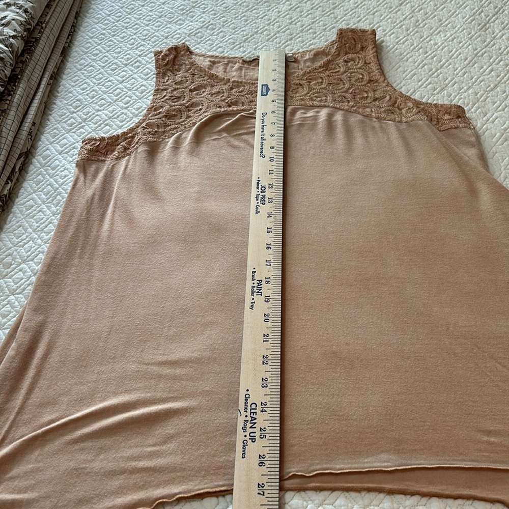 Soft Surroundings sleeveless tops with lace like fabric yoke. Set of two. L - Picture 5 of 9